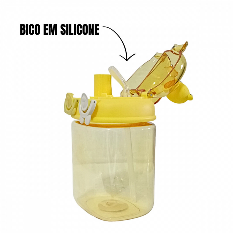 Garrafa Squeeze Infantil BICHOS 1 Litro com Canudo + Botão + Trava